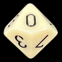 Chessex Opaque Ivory & Black D10 Dice