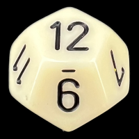 Chessex Opaque Ivory & Black D12 Dice