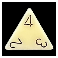 Chessex Opaque Ivory & Black D4 Dice