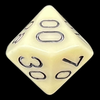 Chessex Opaque Ivory & Black Percentile Dice