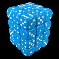 Chessex Opaque Light Blue & White 36 x D6 Dice Set