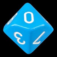 Chessex Opaque Light Blue & White D10 Dice