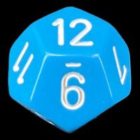 Chessex Opaque Light Blue & White D12 Dice