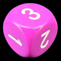 Chessex Opaque Light Purple & White D3 Dice