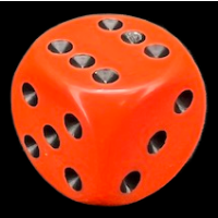 Chessex Opaque Orange & Black 16mm D6 Spot Dice