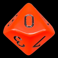 Chessex Opaque Orange & Black D10 Dice