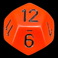 Chessex Opaque Orange & Black D12 Dice