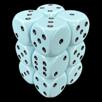 Chessex Opaque Pastel Blue &amp; Black 12 x D6 Dice Set