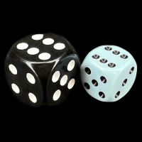 Chessex Opaque Pastel Blue &amp; Black 12mm D6 Spot Dice