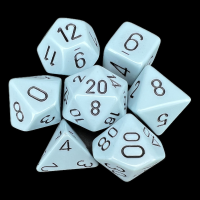 Chessex Opaque Pastel  Blue &amp; Black 7 Dice Polyset