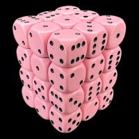 Chessex Opaque Pastel Pink &amp; Black 36 x D6 Dice Set