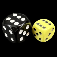 Chessex Opaque Pastel Yellow &amp; Black 12mm D6 Spot Dice