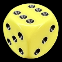 Chessex Opaque Pastel Yellow &amp; Black 16mm D6 Spot Dice