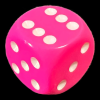 Chessex Opaque Pink & White 16mm D6 Spot Dice