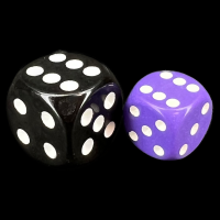 Chessex Opaque Purple & White 12mm D6 Spot Dice