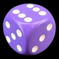 Chessex Opaque Purple & White 16mm D6 Spot Dice