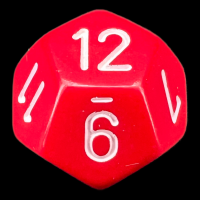 Chessex Opaque Red & White D12 Dice