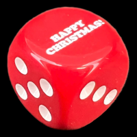 Chessex Opaque Red & White HAPPY CHRISTMAS! Logo D6 Spot Dice