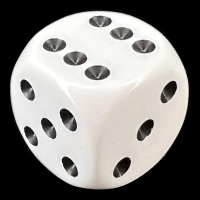 Chessex Opaque White & Black 16mm D6 Spot Dice