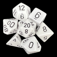 Chessex Opaque White & Black 7 Dice Polyset