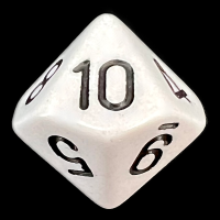 Chessex Opaque White & Black Dice Numbered 1-10