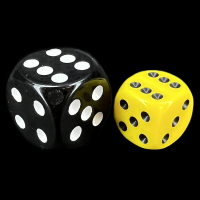 Chessex Opaque Yellow & Black 12mm D6 Spot Dice