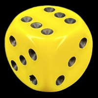 Chessex Opaque Yellow & Black 16mm D6 Spot Dice