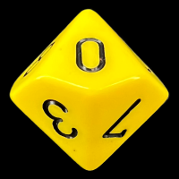 Chessex Opaque Yellow & Black D10 Dice