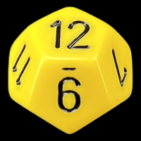 Chessex Opaque Yellow & Black D12 Dice