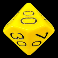 Chessex Opaque Yellow & Black Percentile Dice
