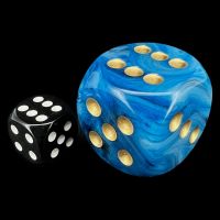 Chessex Phantom Teal with Gold BIG 30mm D6 Spot Dice