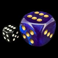 Chessex Borealis Royal Purple with Gold Luminary BIG 30mm D6 Spot Dice