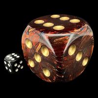 Chessex Scarab Blue Blood with Gold MASSIVE 50mm D6 Spot Dice