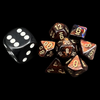 Chessex Scarab Blue Blood MINI 7 Dice Polyset with Dice Cube