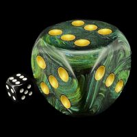 Chessex Scarab Jade with Gold MASSIVE 50mm D6 Spot Dice