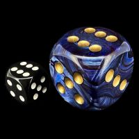 Chessex Scarab Royal Blue with Gold BIG 30mm D6 Spot Dice