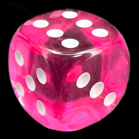 Chessex Translucent Pink & White 16mm D6 Spot Dice