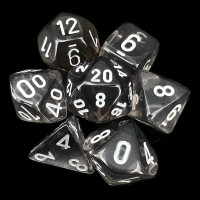 Chessex Translucent Smoke & White 7 Dice Polyset