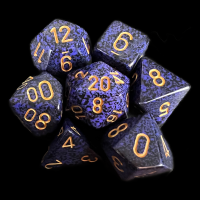 Chessex Speckled Golden Cobalt 7 Dice Polyset