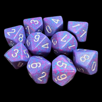 Chessex Speckled Silver Tetra 10 x D10 Dice Set