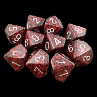 Chessex Speckled Silver Volcano 10 x D10 Dice Set
