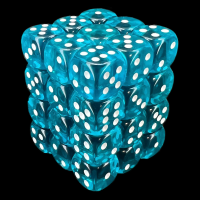 Chessex Translucent Teal & White 36 x D6 Dice Set