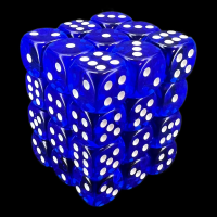 Chessex Translucent Blue & White 36 x D6 Dice Set