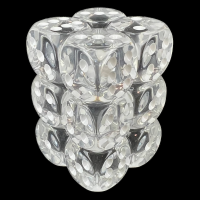 Chessex Translucent Clear & White 12 x D6 Dice Set