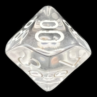 Chessex Translucent Clear & White Percentile Dice
