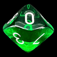 Chessex Translucent Green & White D10 Dice