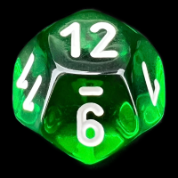 Chessex Translucent Green & White D12 Dice