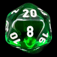 Chessex Translucent Green & White D20 Dice
