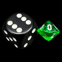Chessex Translucent Green & White MINI D10 Dice