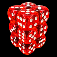 Chessex Translucent Orange & White 12 x D6 Dice Set